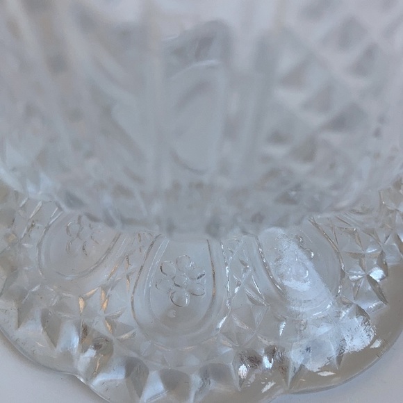 Vintage Avon bathroom apothecary glass scalloped footed bowl dish daisy pattern - Picture 7 of 9